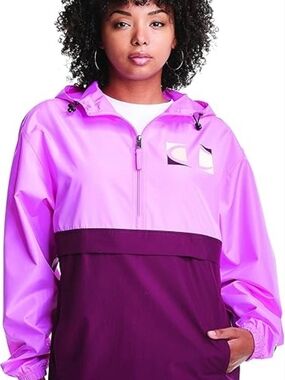 Champion Women's Large Athleticwear Packable Stadium Jacket Orchard Dark Berry